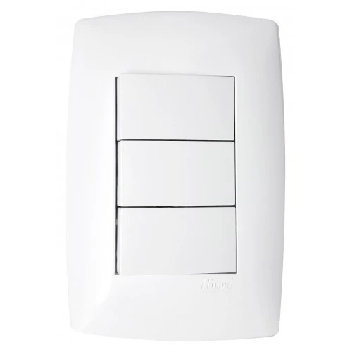 Cj Tecla Tripla 2 Tecla Simples + 1 Tecla Paralela - Blux Home Branca - Bhm10500-7br