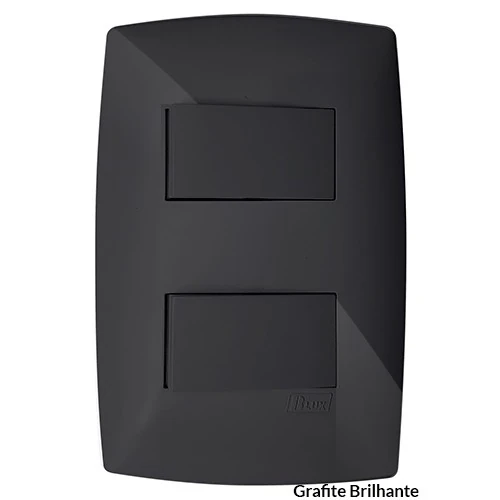 Cj Interruptor Duplo Paralelo 4x2 - Blux Home Grafite - Bh10489-2gf