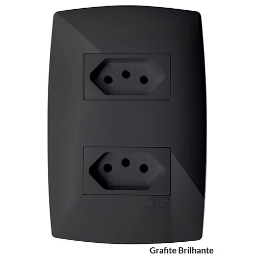 Cj Tomada Dupla 10a Blux Home Grafite - Bhm10459-0gf