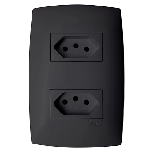 Cj Tomada Dupla 20a 4x2 - Blux Home Grafite - Bhm10462-0gf