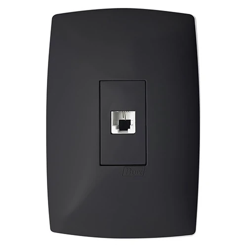 Cj Tomada Rj11 4 Fios Fone 4x2 - Blux Home Grafite - Bhm10705-0gf