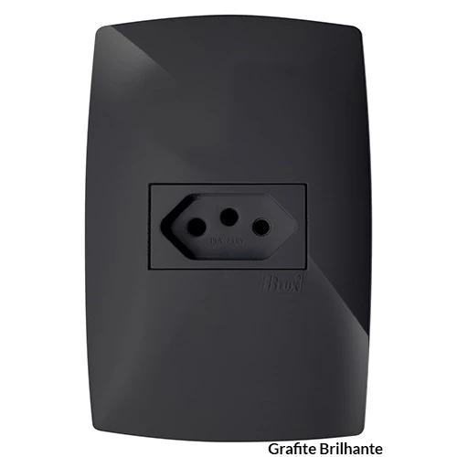 Cj Tomada 10a Horizontal - Blux Home Grafite - Bhm10453-1gf