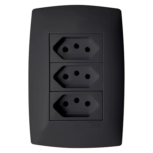 Cj Tomada Tripla 20a 4x2 - Blux Home Grafite - Bhm9046-8gf