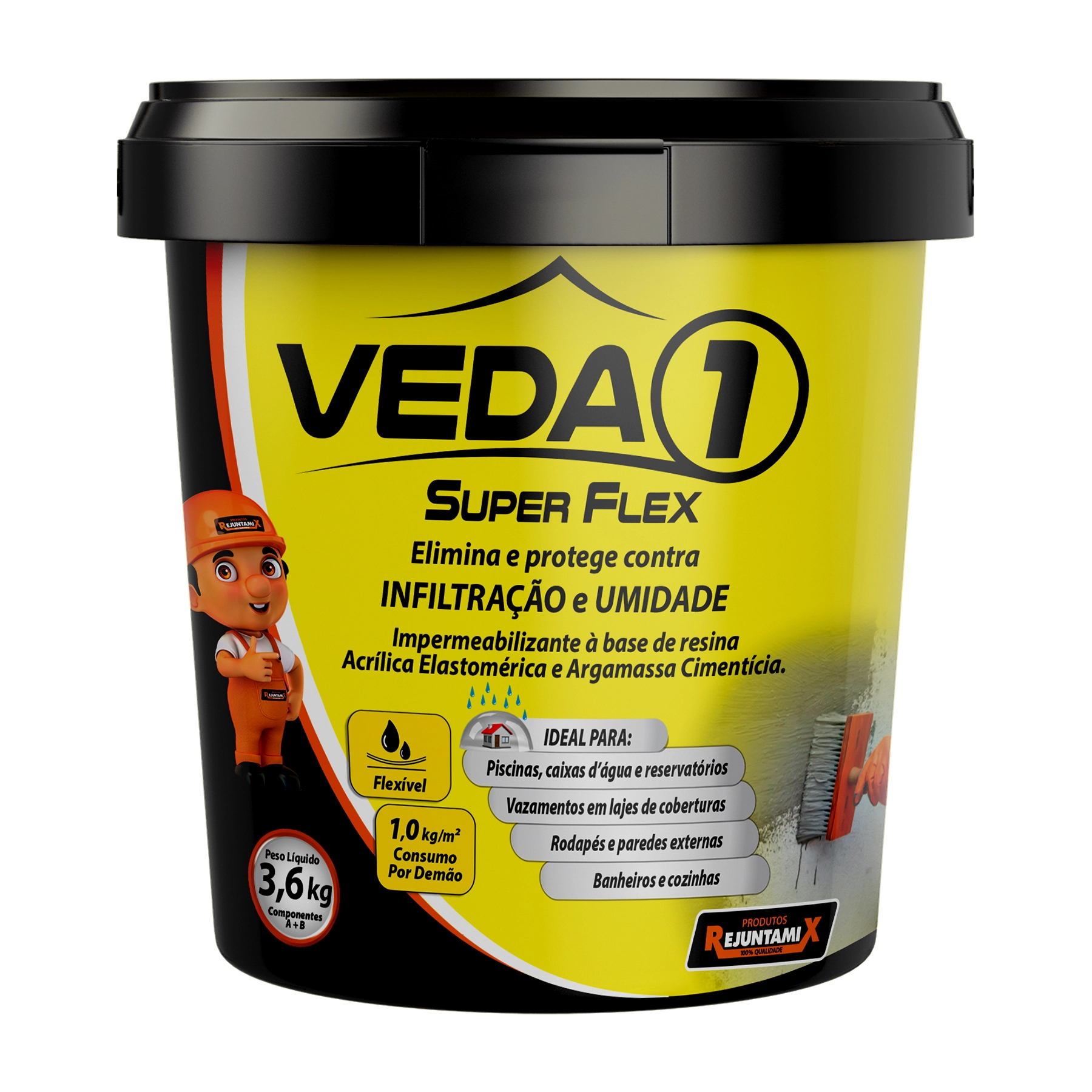 Aditivo Impermeabilizante Rejuntamix Veda1 Super 18kg Cinza