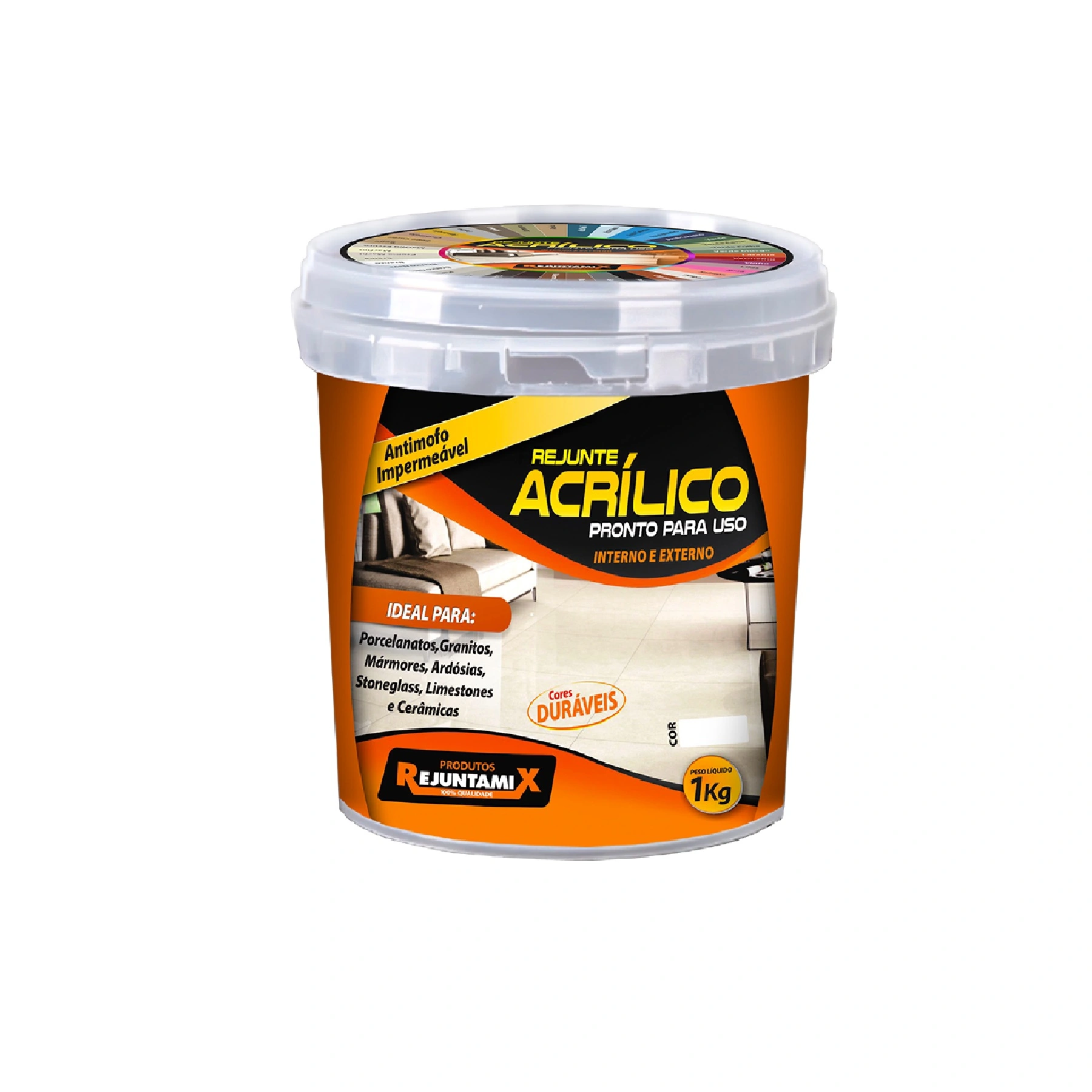 Rejunte Acrílico Liso Branco 1Kg Rejuntamix