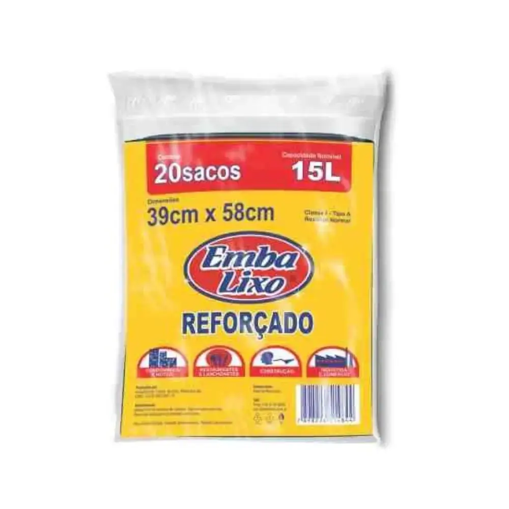 Saco De Lixo Emba Lixo 15 Lts