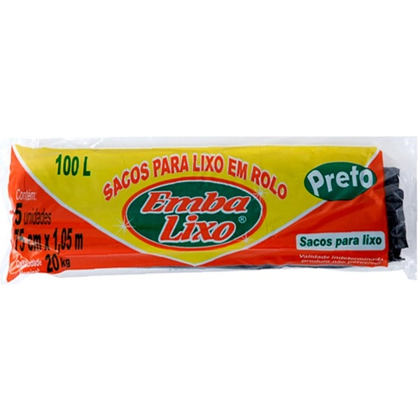 Saco De Lixo Preto 100 Lts