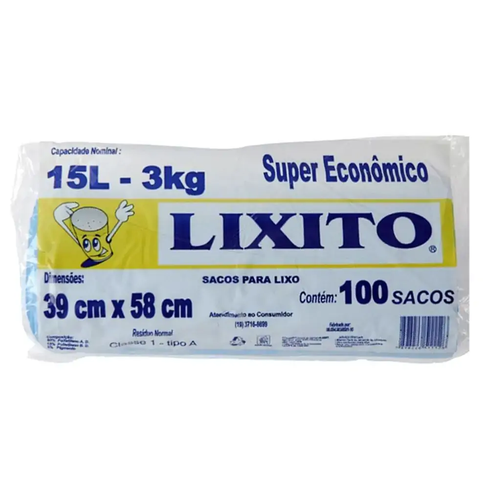Saco Lixo Lixito Azul 100unidade