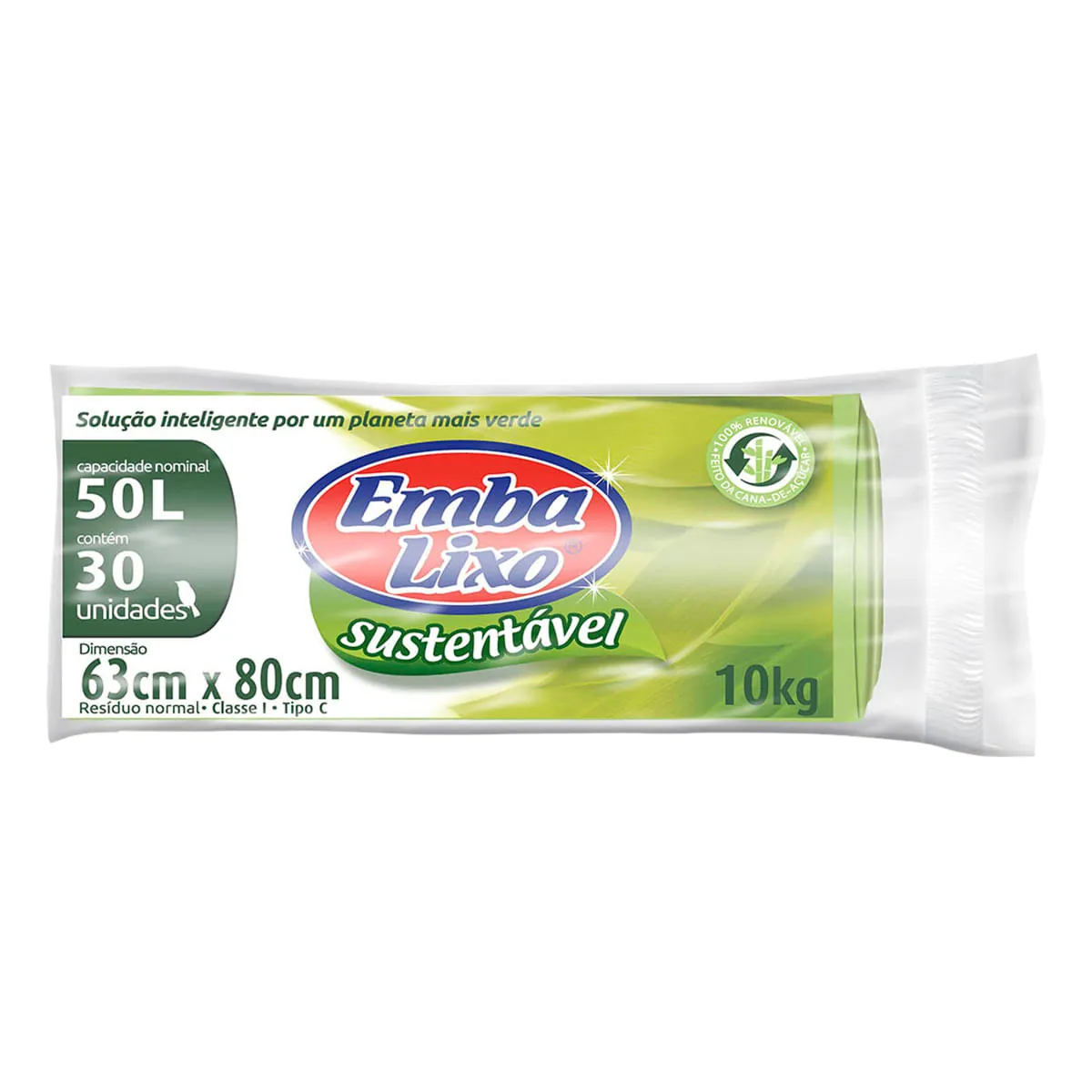 Saco De Lixo Embalixo Sustentável 50 Litros 30 Unidades 290g