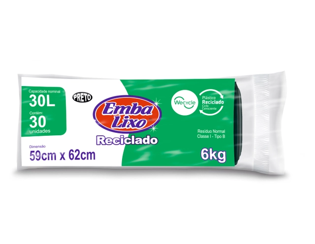 Saco De Lixo Embalixo Reciclado 30 Litros 30 Unidades