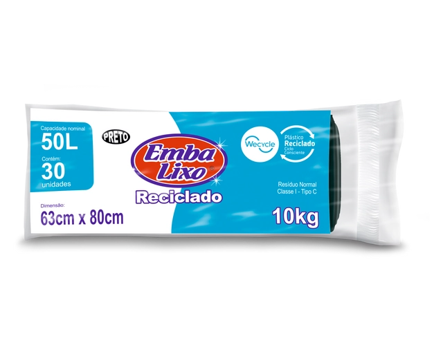 Saco De Lixo Reciclado 50 Litros