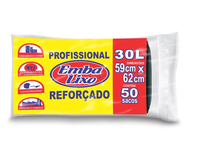 Saco De Lixo Embalixo Profissional Reforçado 30 Litros 50 Sacos 880g