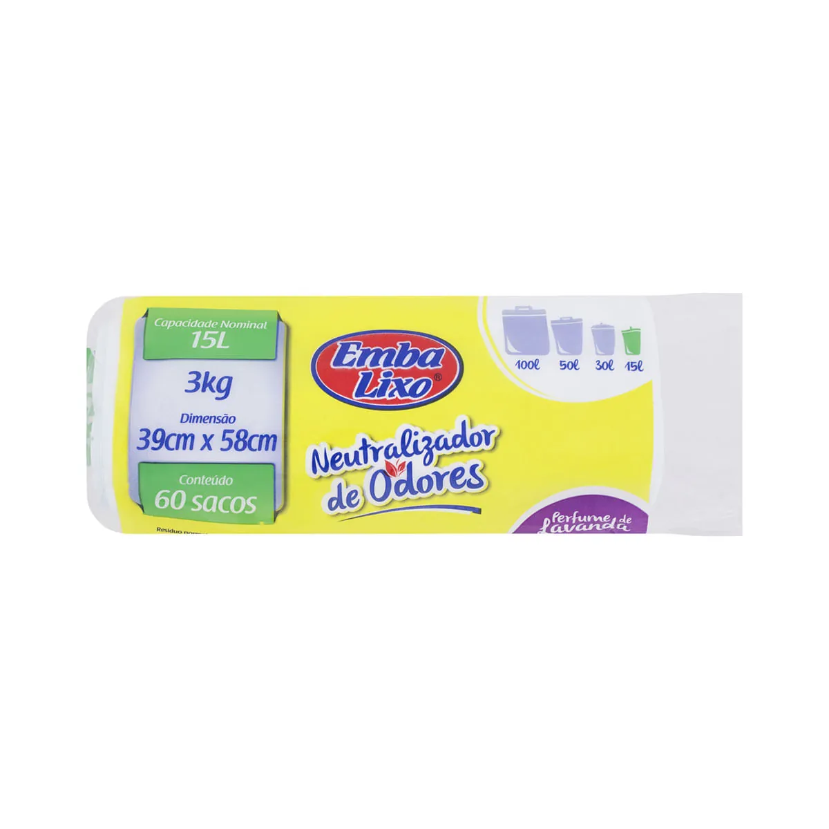 Saco Lixo Embalixo 15 Litros Neutra Odor com 60 Unidades