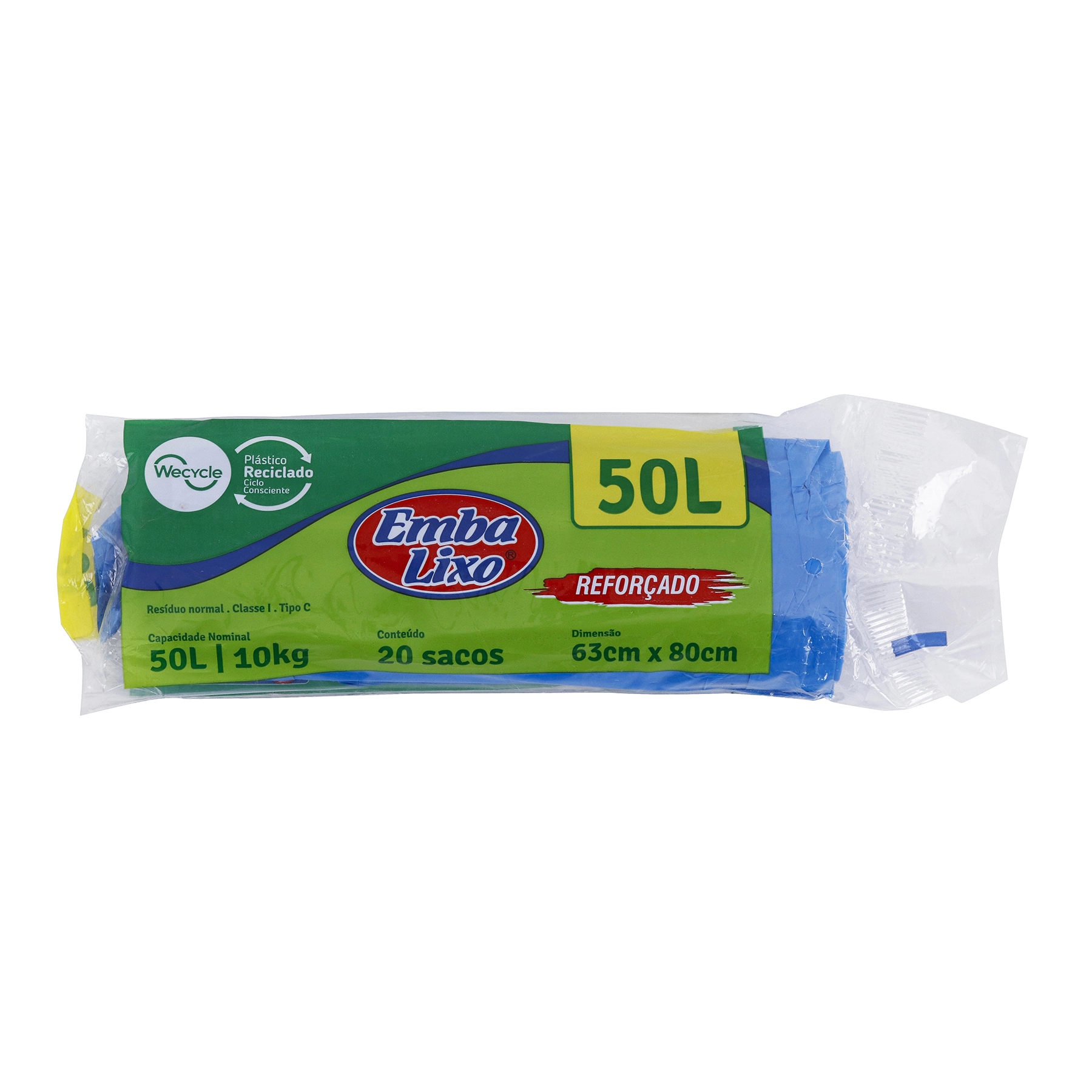 Saco Lixo Embalixo 50 Litros Azul Reforçado com 20 Unidades