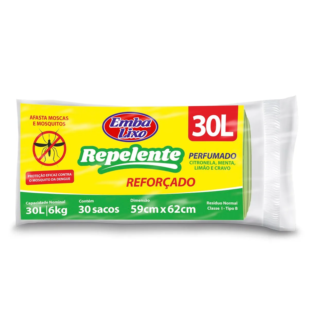 Saco Lixo Embalixo 30 Litros Repelente com 30 Unidades