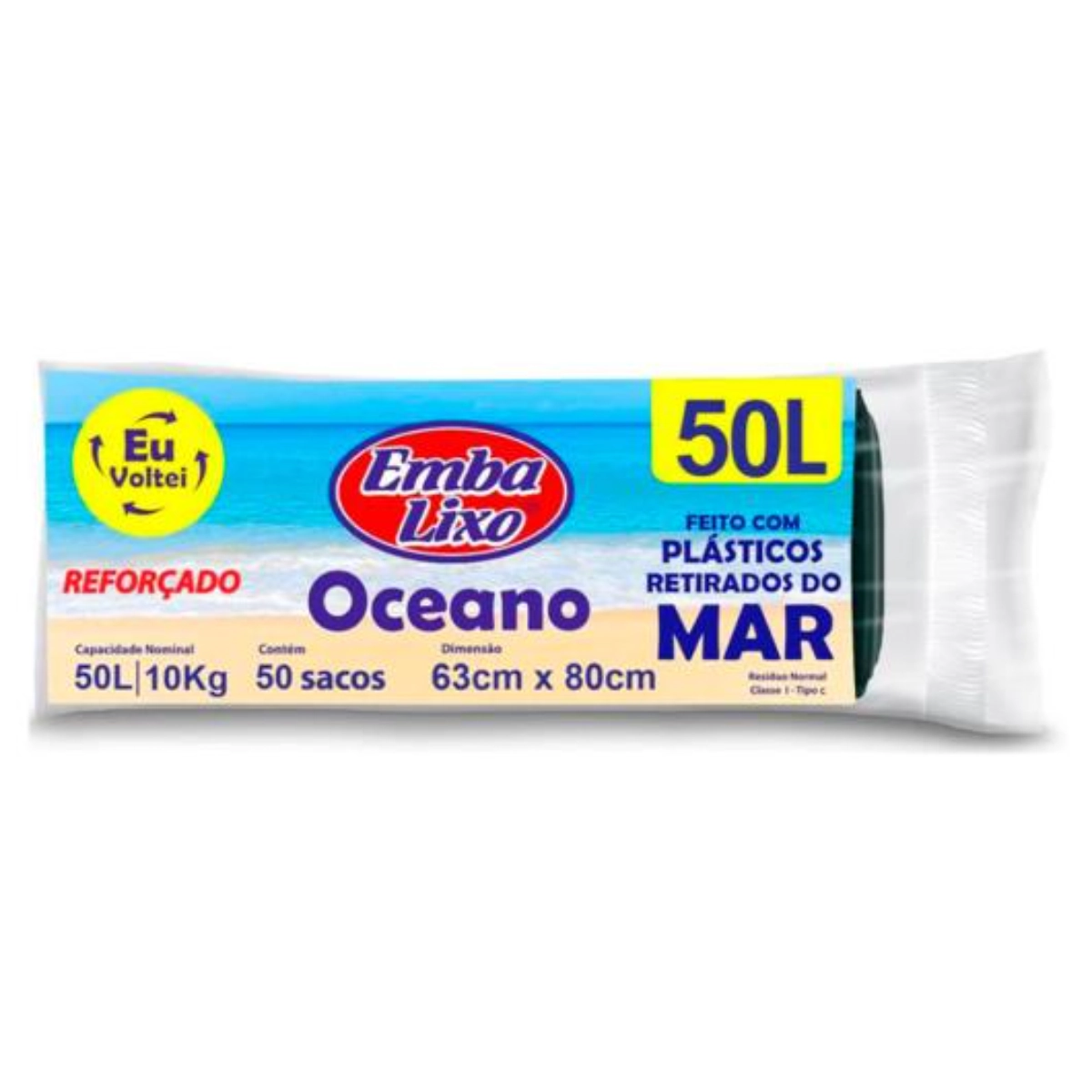 Saco Lixo Embalixo Oceano 50un 50l