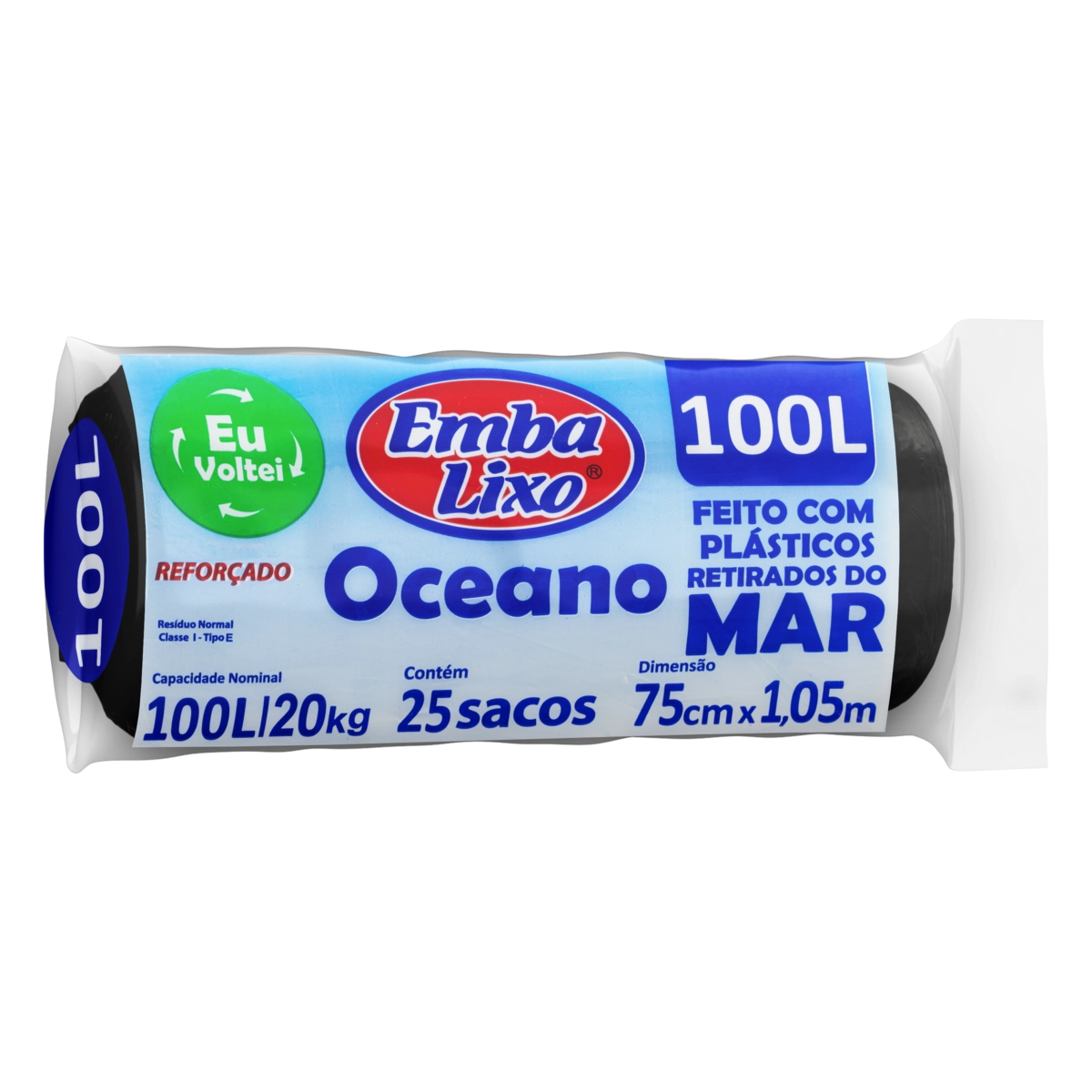 Saco Lixo Embalixo Oceano 25un 100l