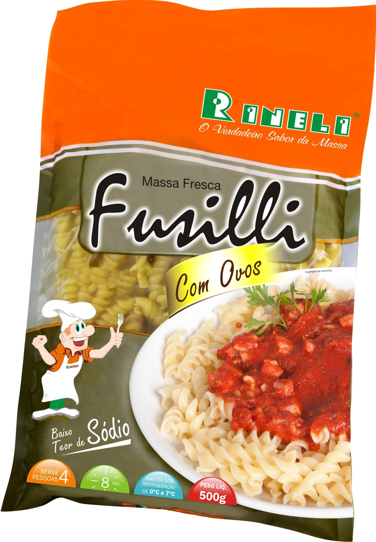 Massa Fresca Fusilli 500g Rineli