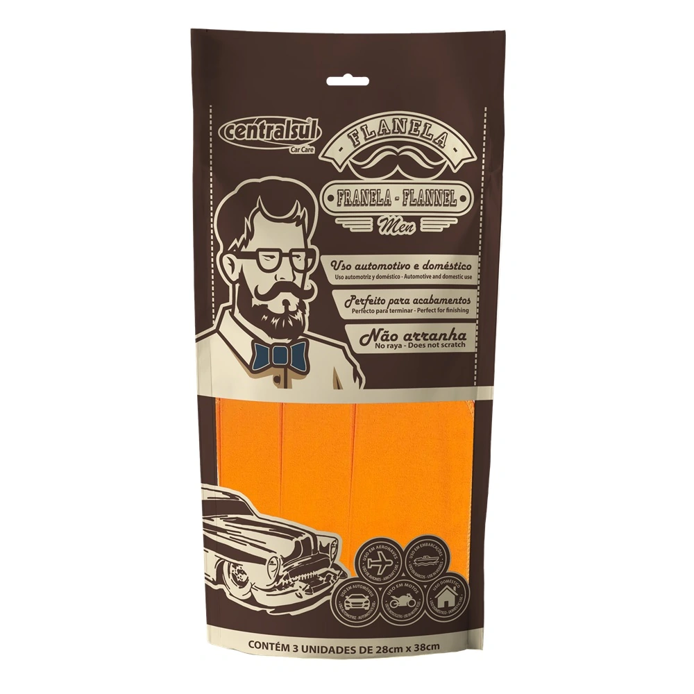 Kit de Flanelas com 3 Unidades - CENTRALSUL 175935