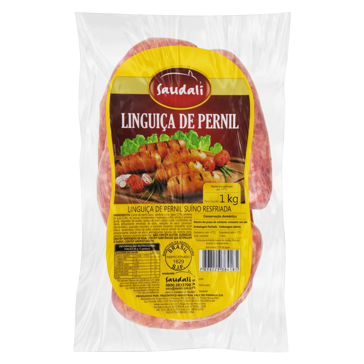 Linguiça De Pernil Suíno Saudali 1kg