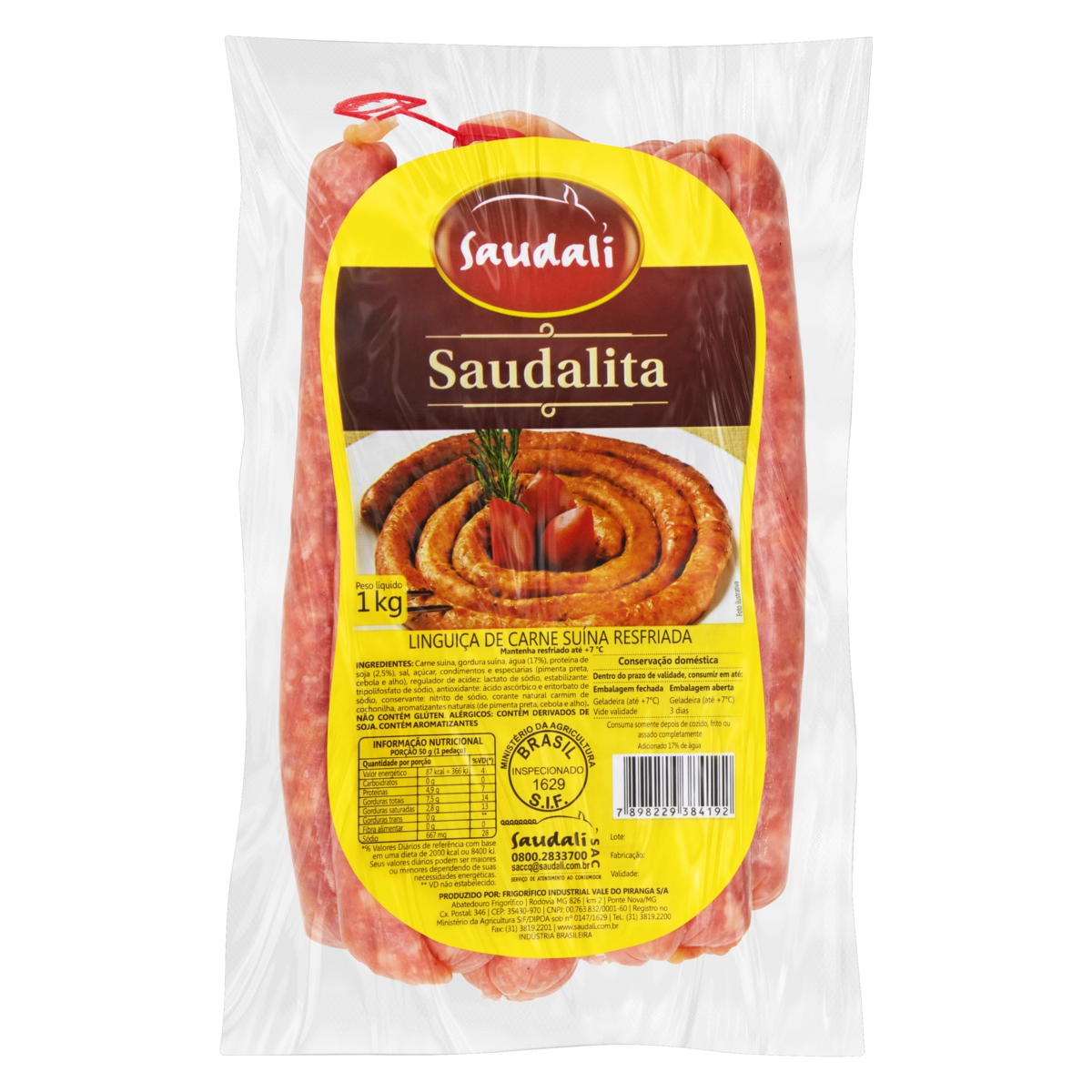 Linguiça De Carne Suína Saudali Saudalita 1kg