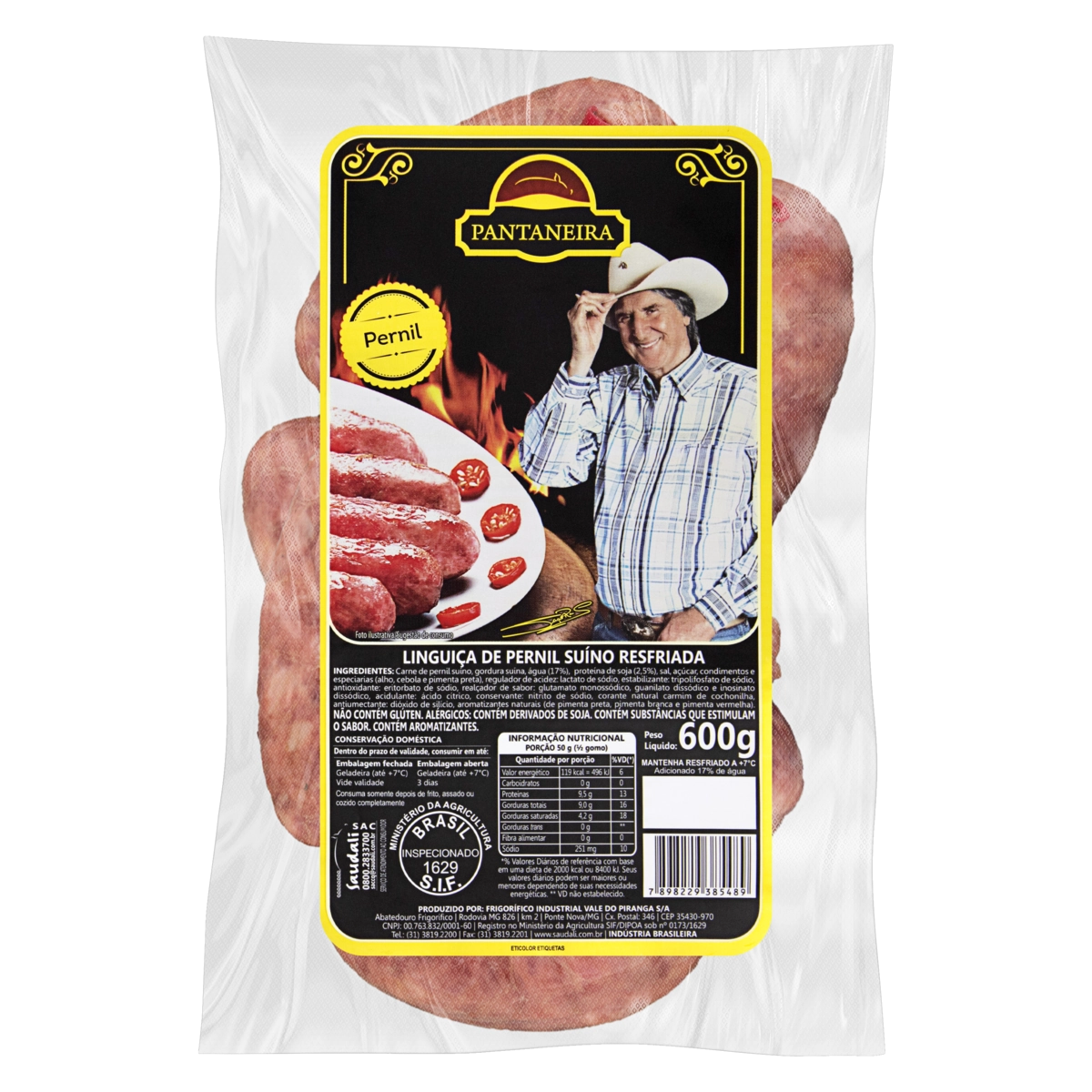 Linguiça De Pernil Suíno Saudali Pantaneira 600g