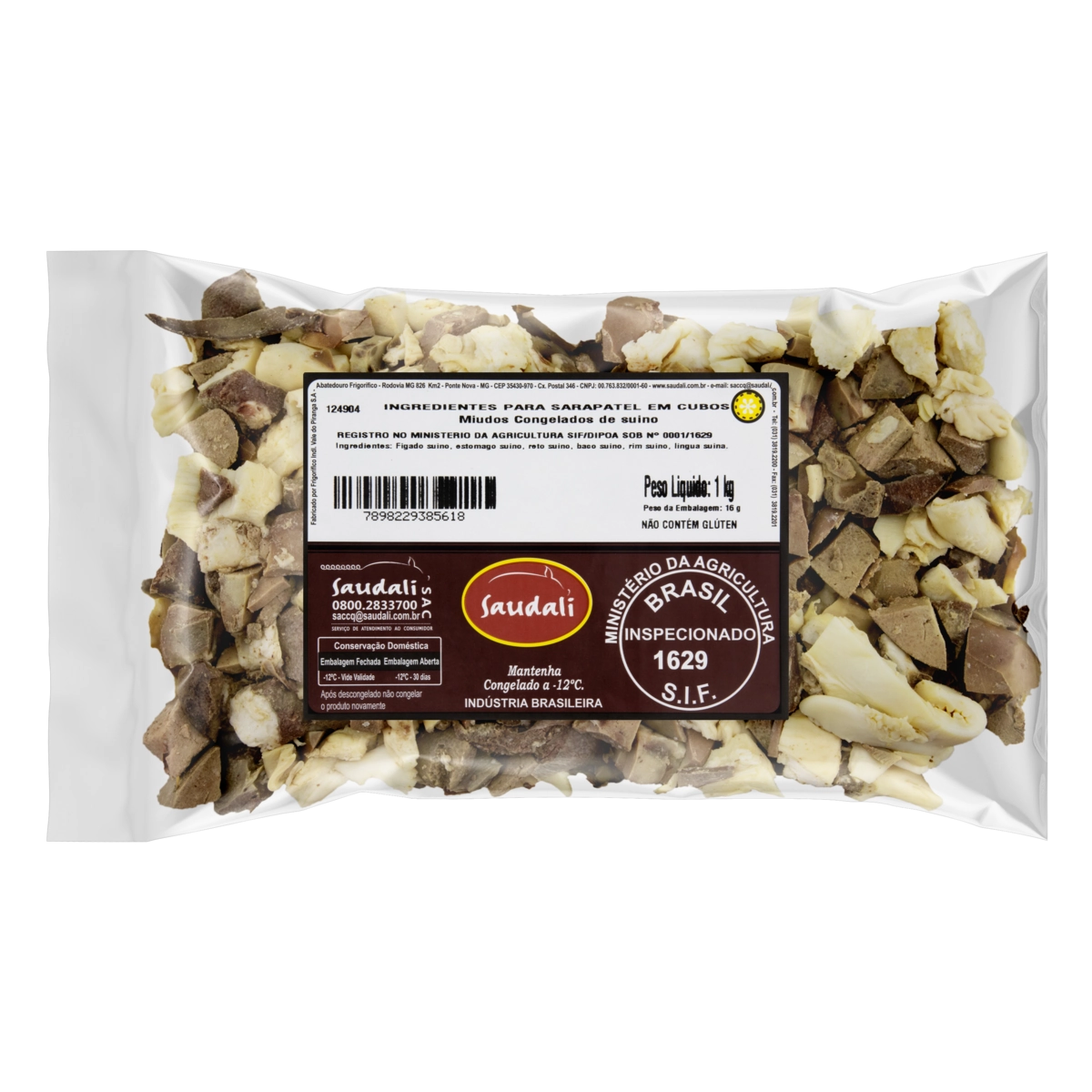 Ingredientes Para Sarapatel Em Cubos Congelados Saudali Pacote 1kg