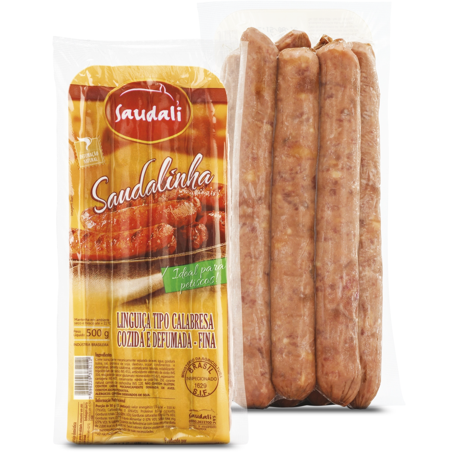Ling Saudali Pc 500g Calabresa Fina