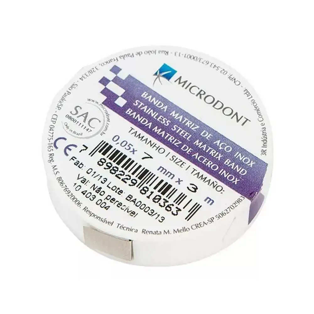 Banda matriz de Aço inox 7mm - Microdont