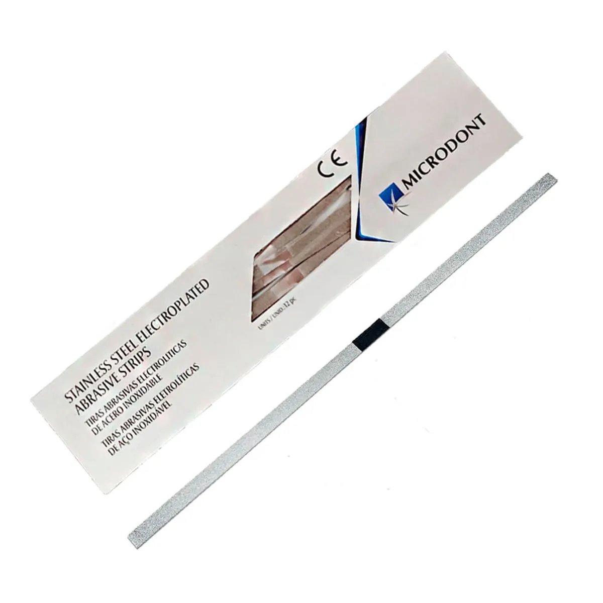 Tira De Aço Inox Diamantada Fina - Microdont - Tira De Aço Inox Diamantada 4mm Fina Com 6 - Microdon