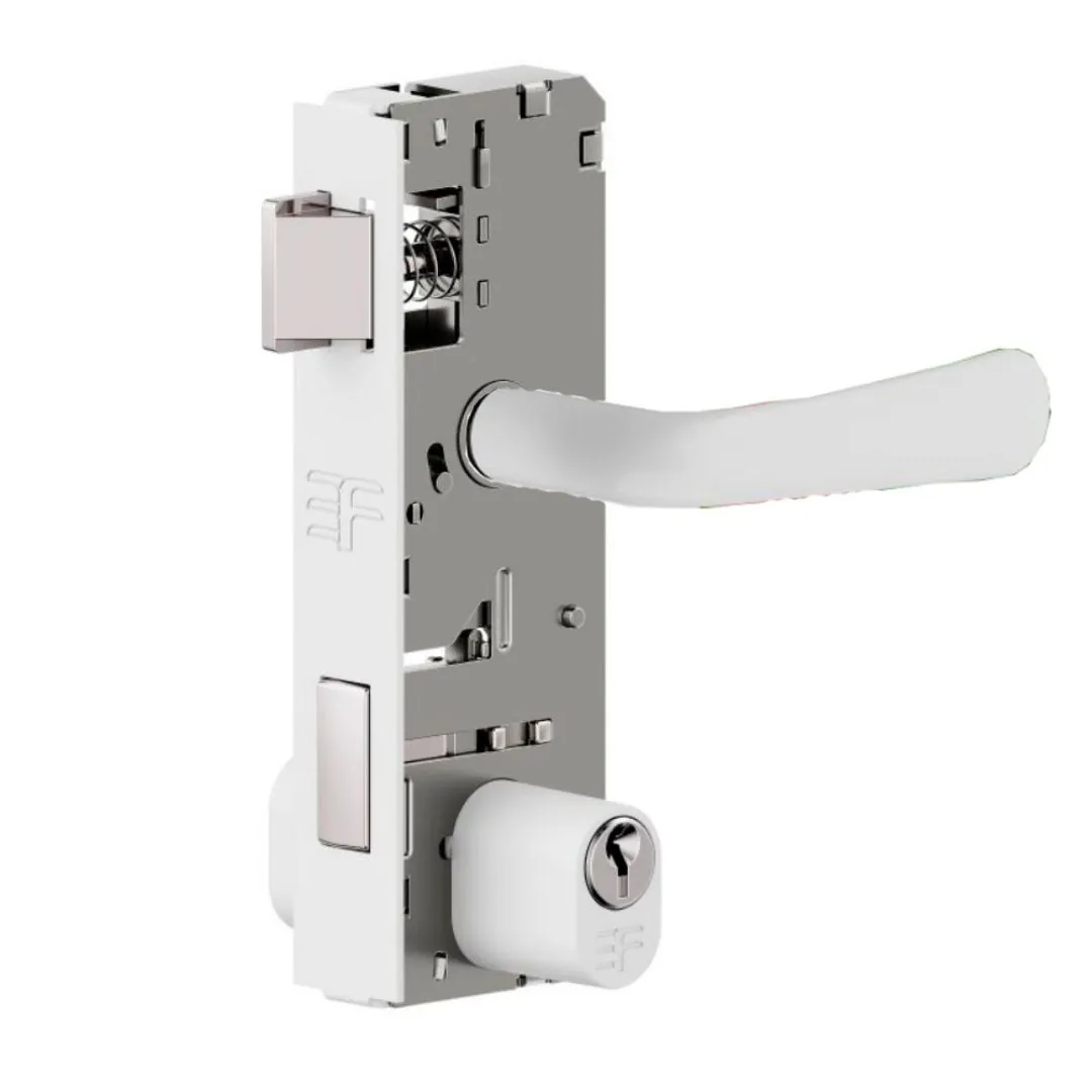 Fechadura Porta Vidro Temperado Maçaneta Branca 3f 3080
