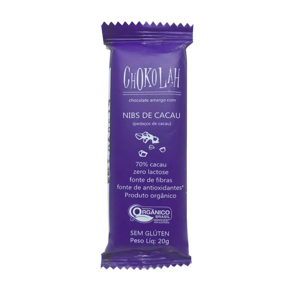 70 Cacau Amargo Organico 20g Chokolah