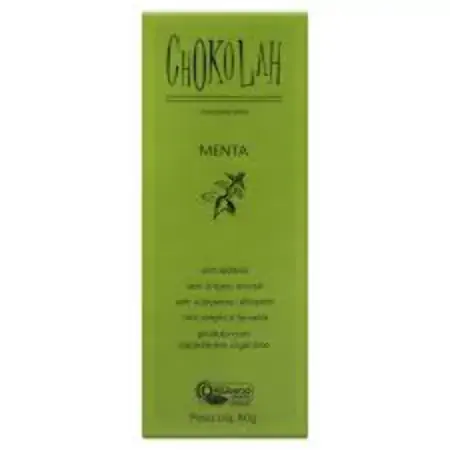 Chocolate Com Menta Orgânico Zero Lactose Chokolah Caixa 80g 2 Unidades