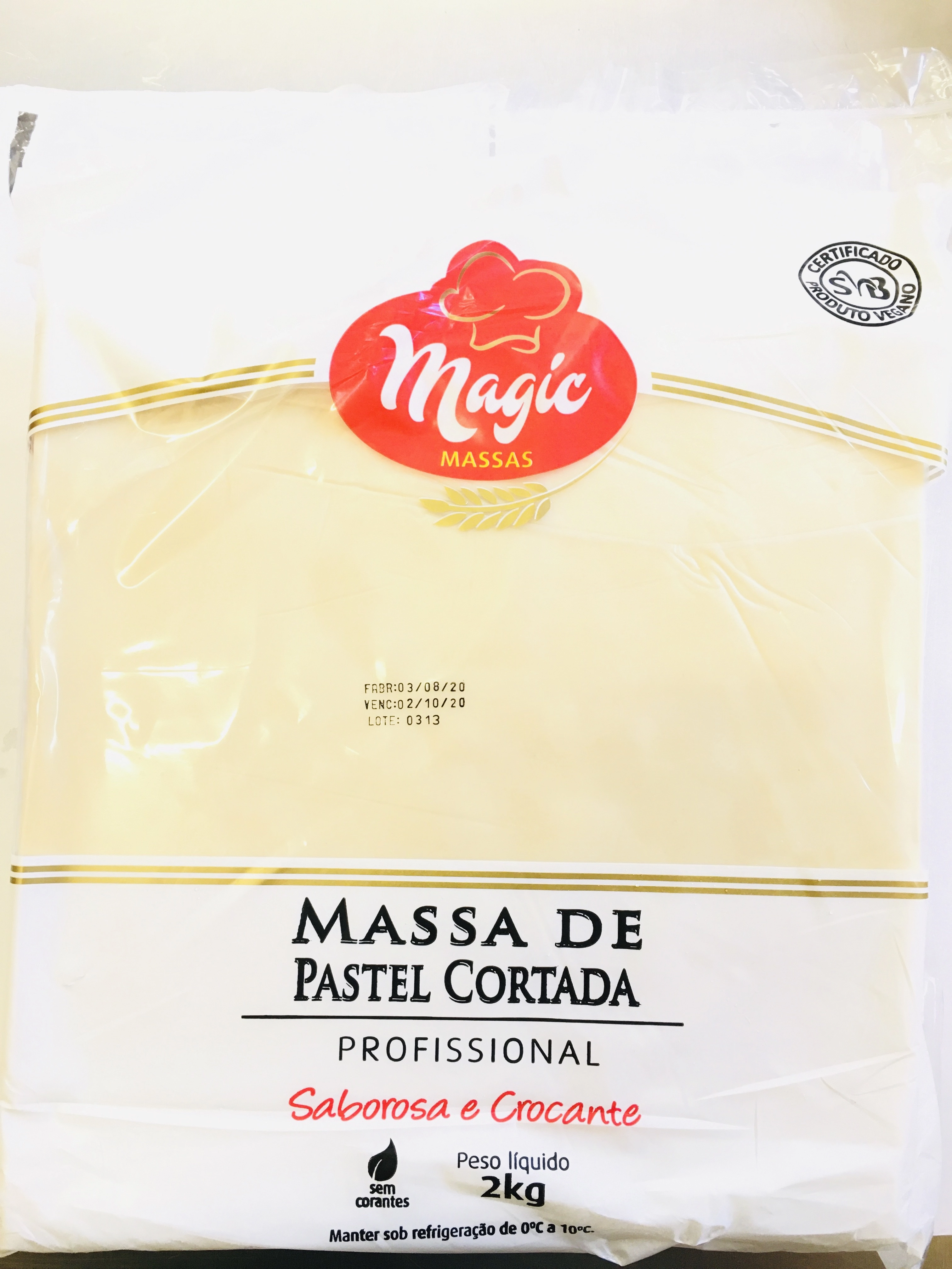 Massa P/pastel Magic Massas Cortado 2kg