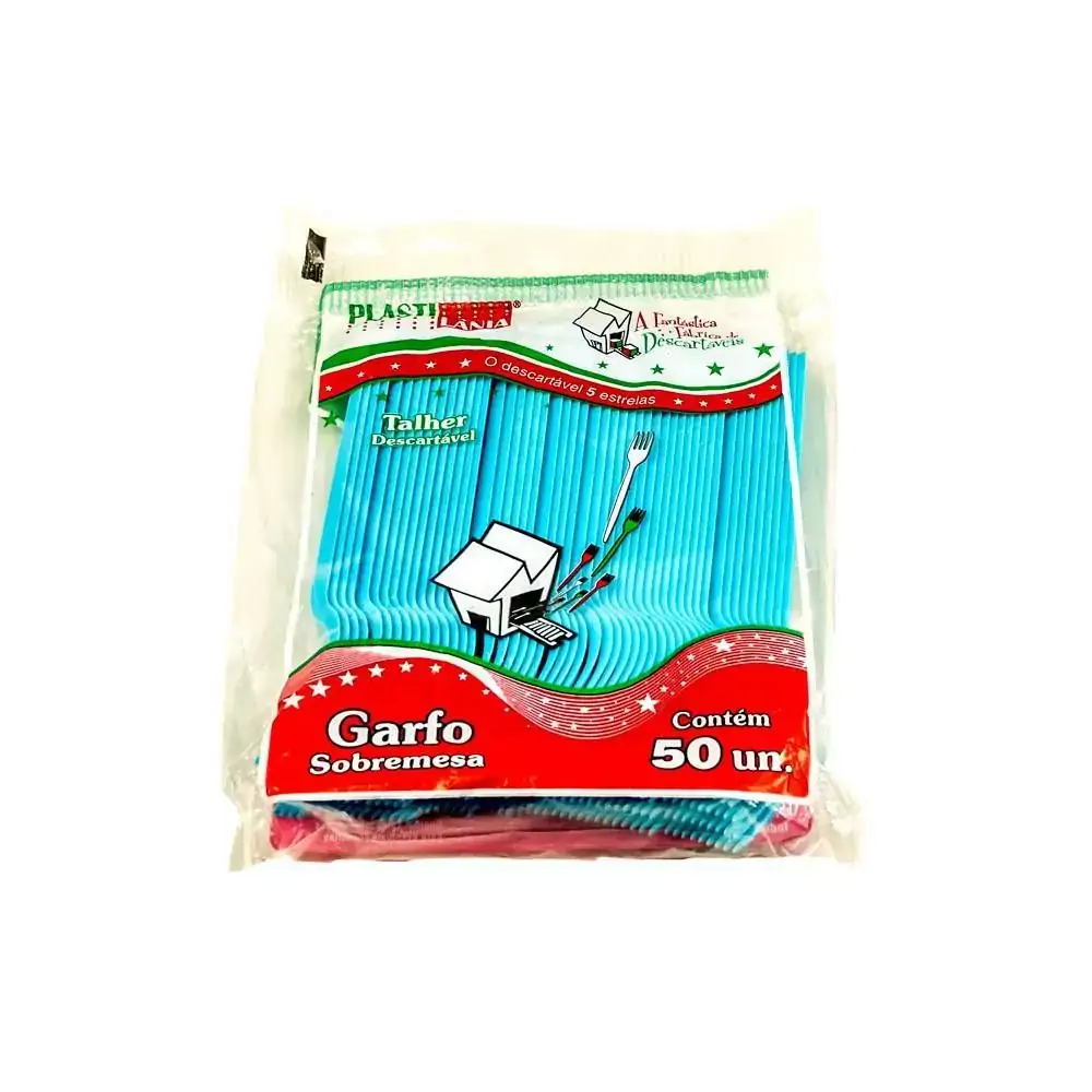 Garfo Plastilania C/50 Sobremesa Creme