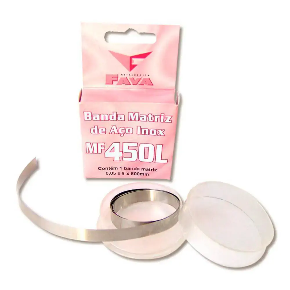 Fita Banda Matriz Metálica - Fava - 5mm X 0,05mm X 50cm (Cód. 25.8077)