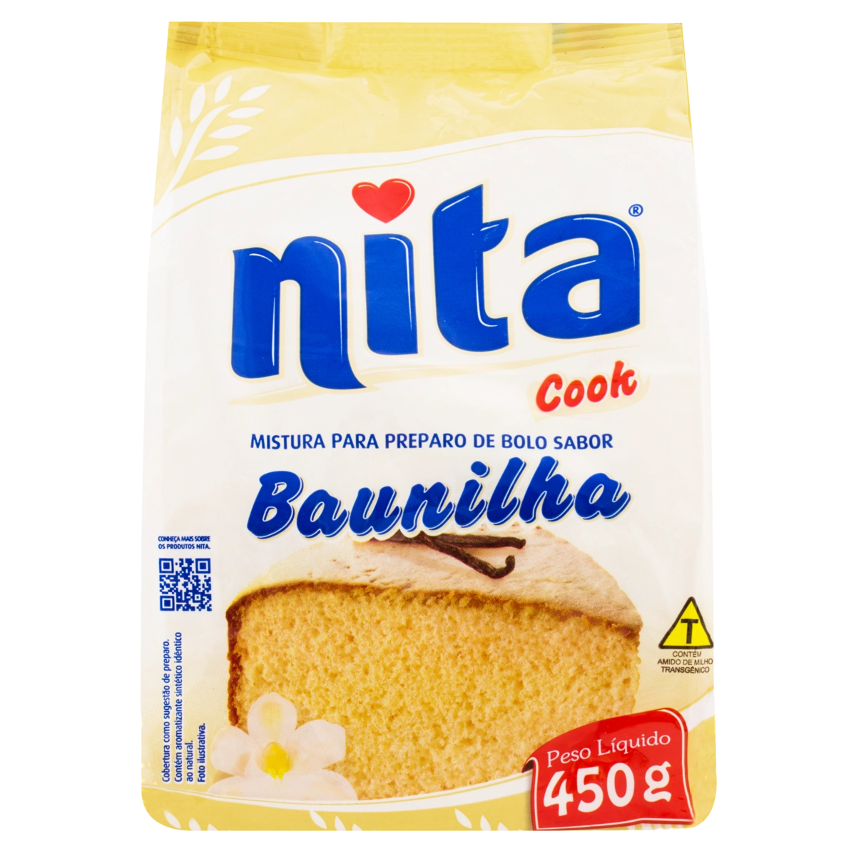 Mistura Para Bolo Baunilha Nita Pacote Cook 450g