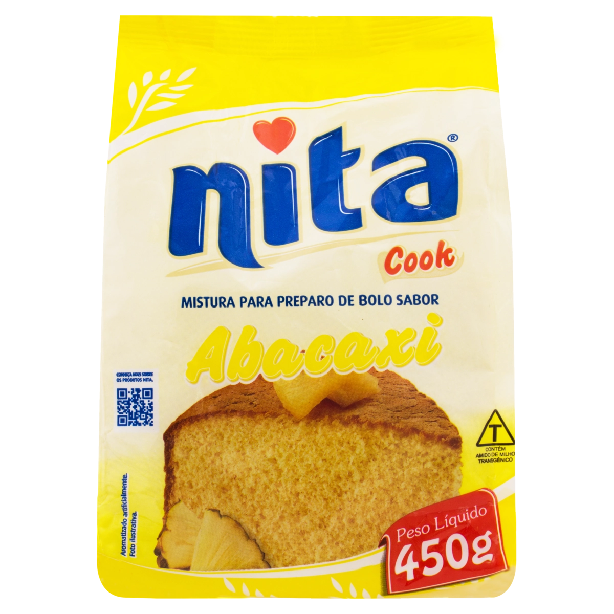 Mistura Para Bolo Abacaxi Nita Cook Pacote 450g