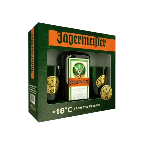 Kit 2 Copos 400ml 1 Licor Fino De Ervas Jägermeister 700ml