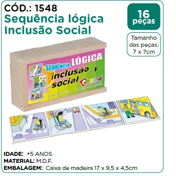 Jogo Sequencia Logica Inclusao Social Mdf 16 Pecas
