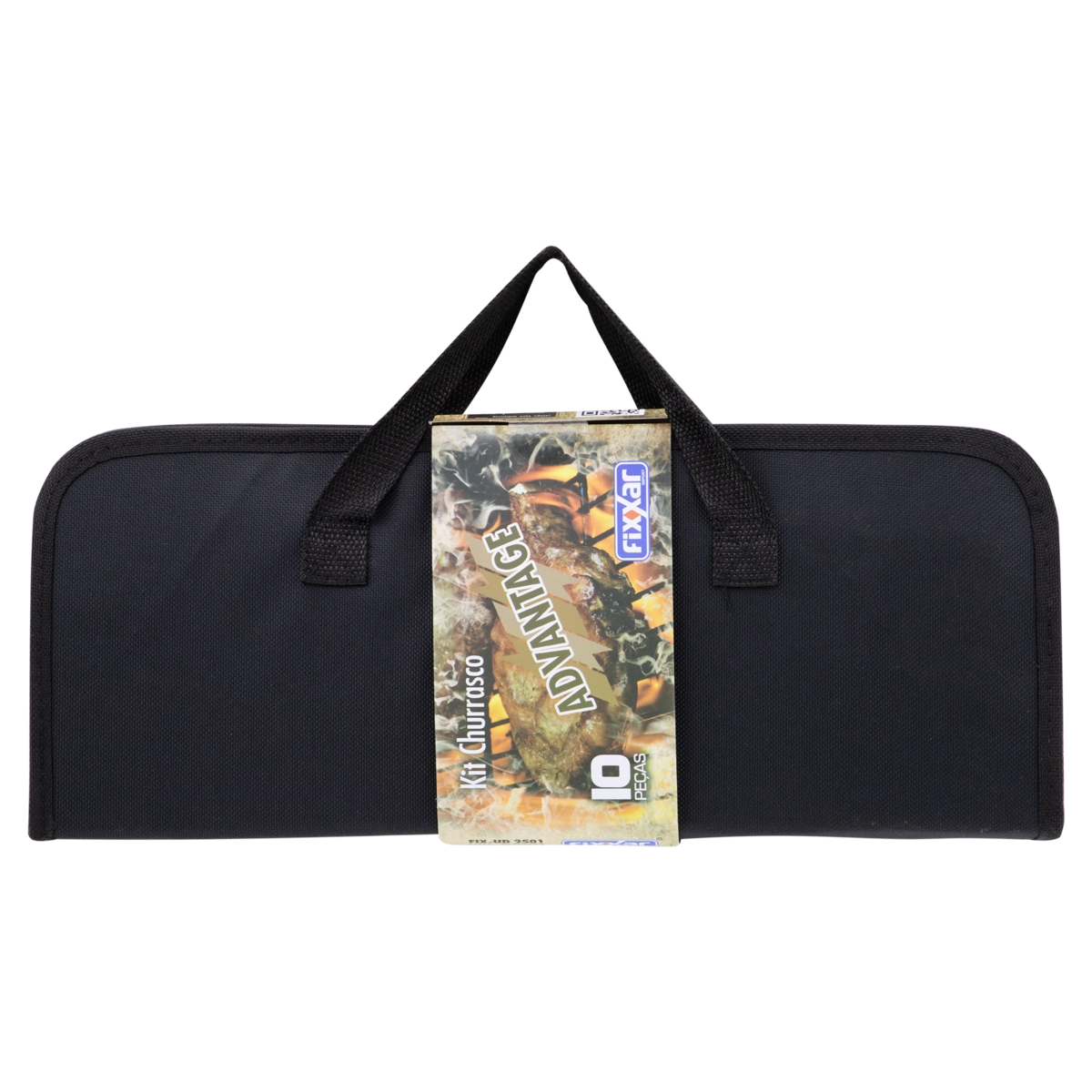 Kit Churrasco Inox Cabo De Madeira Fixxar Advantage 10 Peças