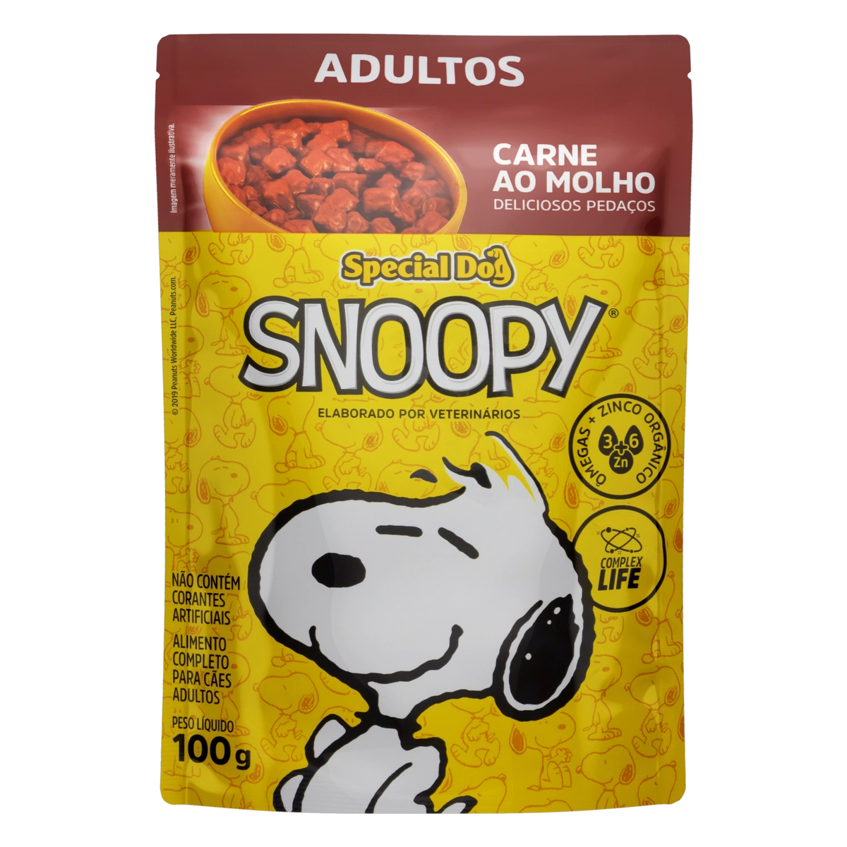Alimento Para Cães Adultos Carne Ao Molho Snoopy Special Dog Sachê 100g