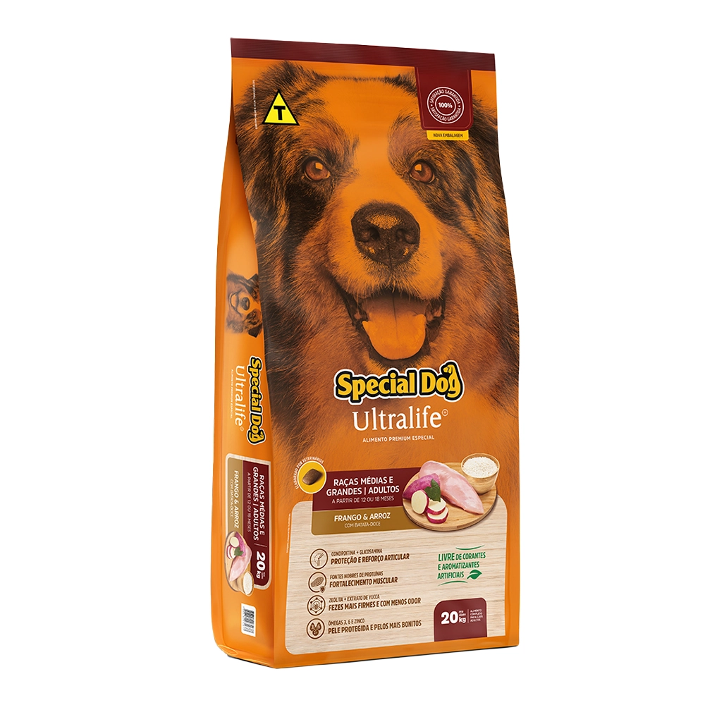 Ração Para Cães Ultralife Adulto Raças Média E Grandes Special Dog 20kg