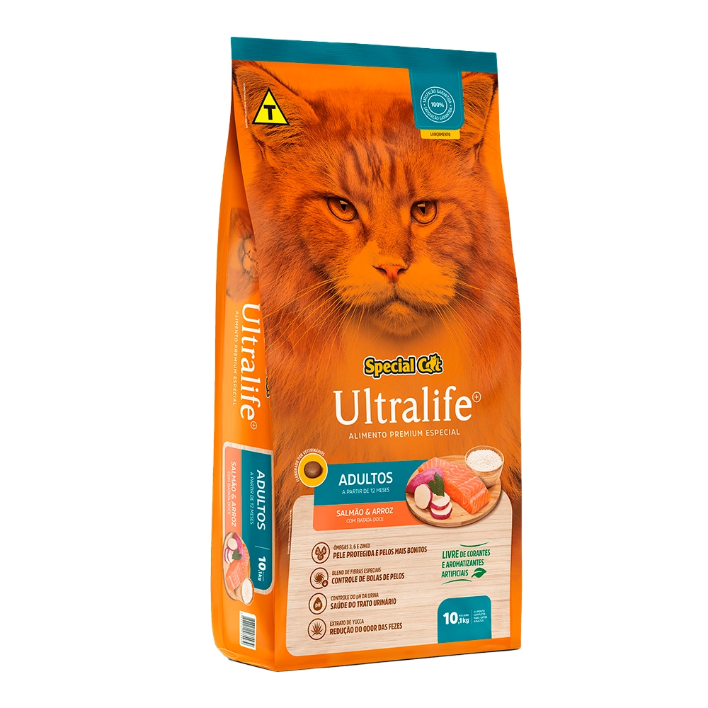 Ração Seca Special Cat Ultralife Adultos Salmão Para Gatos 10.1 Kg