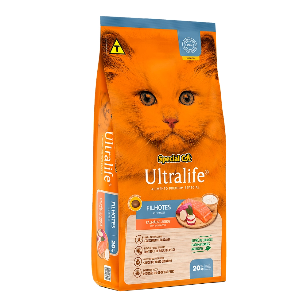 Ração Seca Special Cat Ultralife Filhotes Salmão Para Gatos 20 Kg