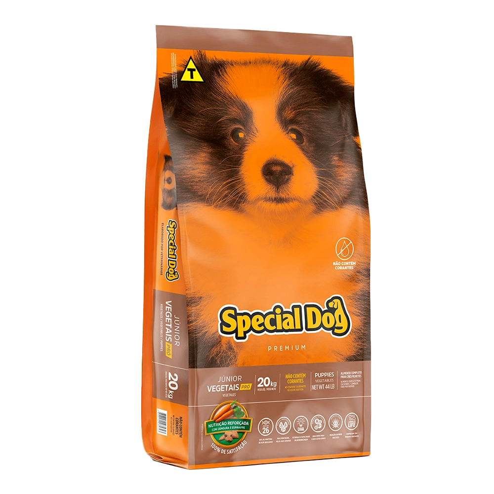 Ração Para Cães Junior Sabor Vegetais Special Dog 20kg