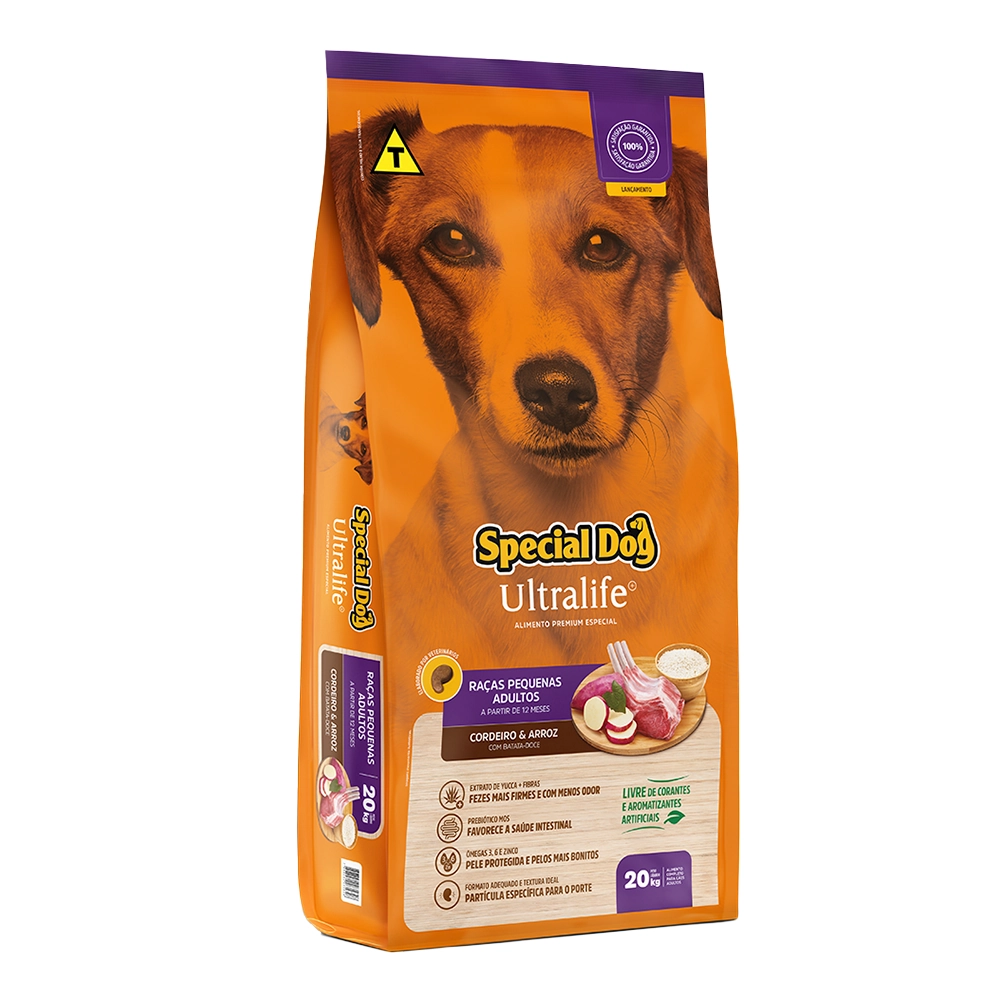 Ração Para Cachorro Adulto Ultralife Raças Pequenas Sabor Cordeiro Special Dog 20k