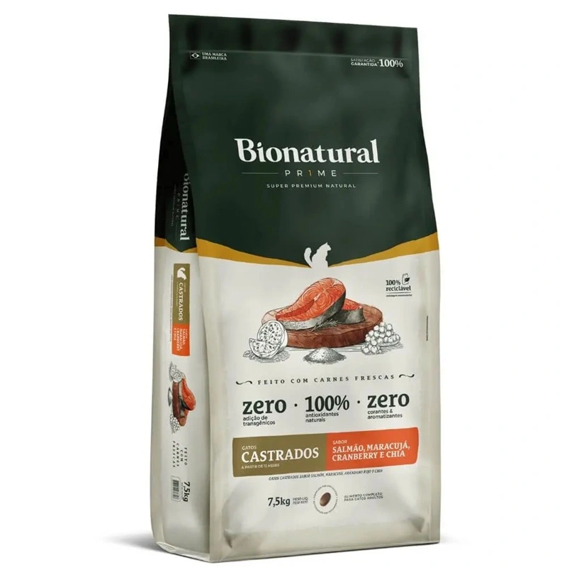 Bionatural Prime Gt Castrado 7,5kg Salmao