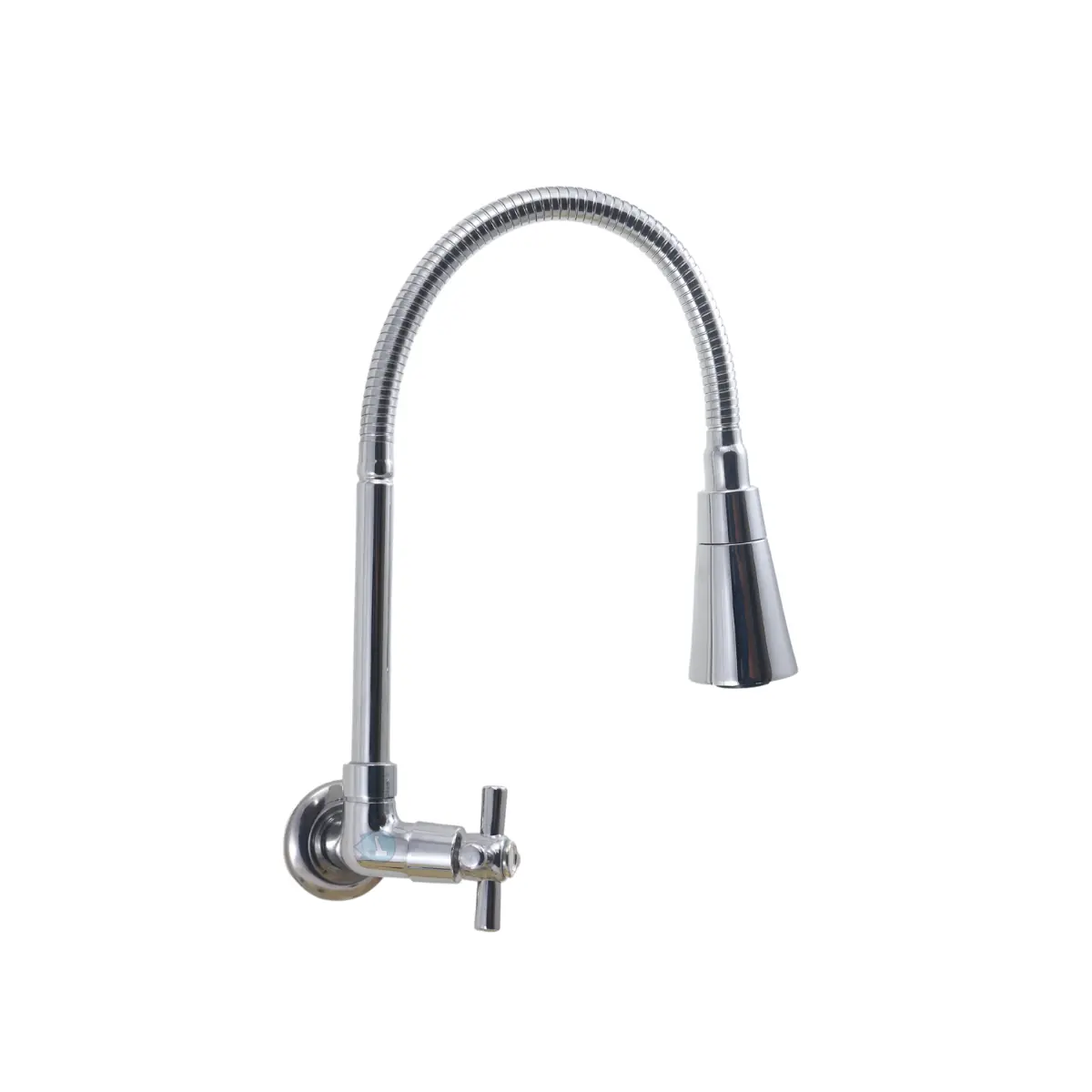 Torneira Gourmet Metal Inox Flexível Cônico Duplo Jato Pia Cozinha Parede Luxo C-34 Max