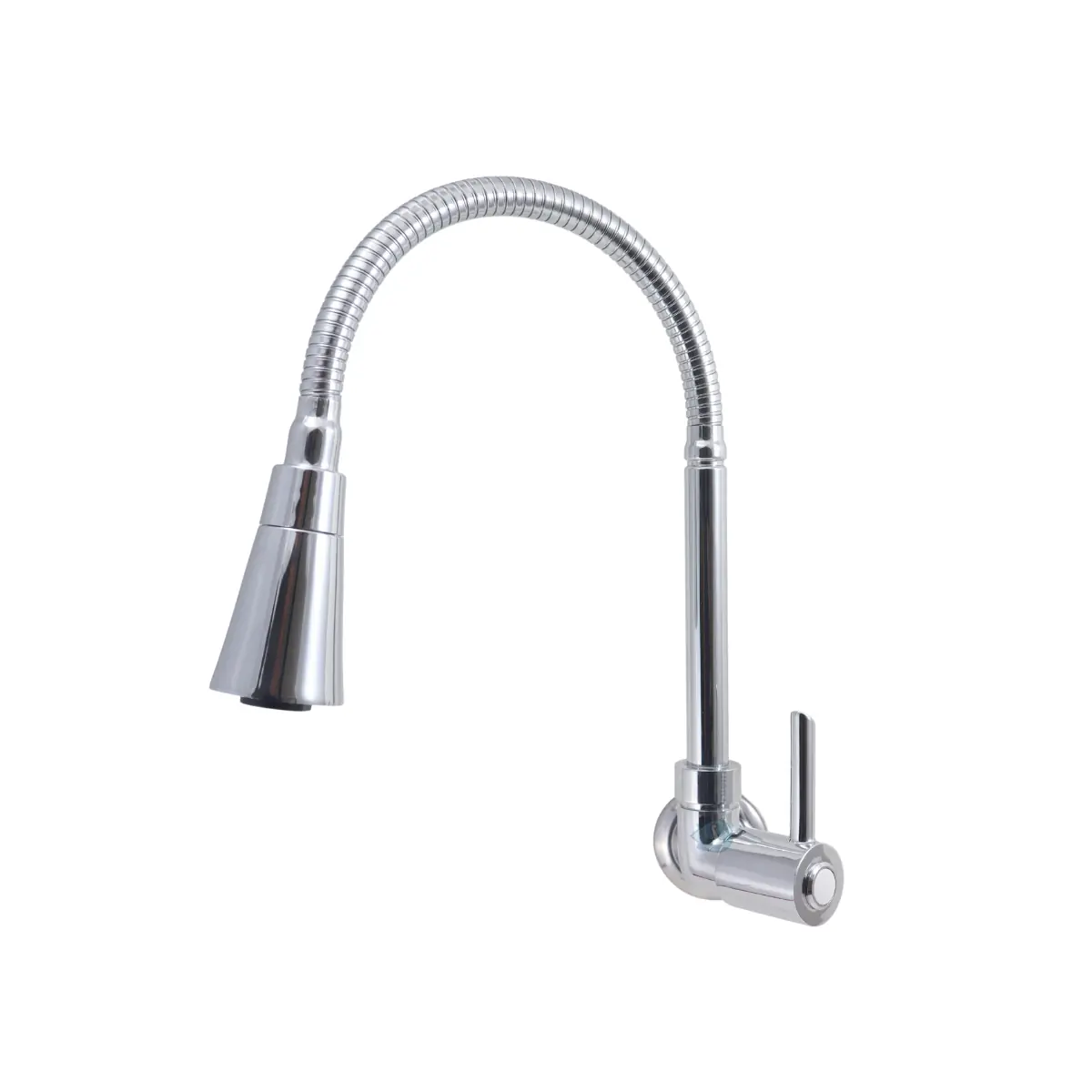 Torneira Gourmet Para Cozinha 100% Metal Max Tubo Flexível Cônico Duplo Jato Parede C-61 1/4v.